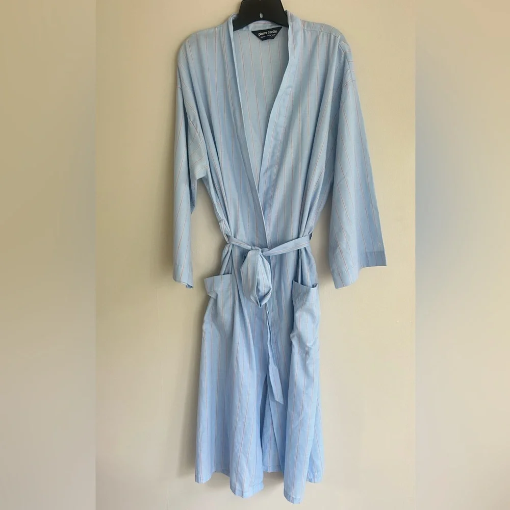 VINTAGE PIERRE CARDIN Kimono Robe Belted Retro Unisex Lightweight Lounge | L/XL